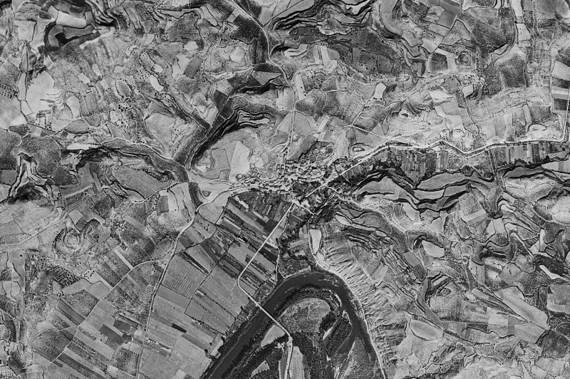 Ortofoto de 1956-1957 del núcleo de Baños de Ebro/Mañueta