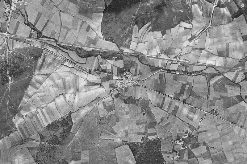 Ortofoto de 1956-1957 del núcleo de Elburgo/Burgelu