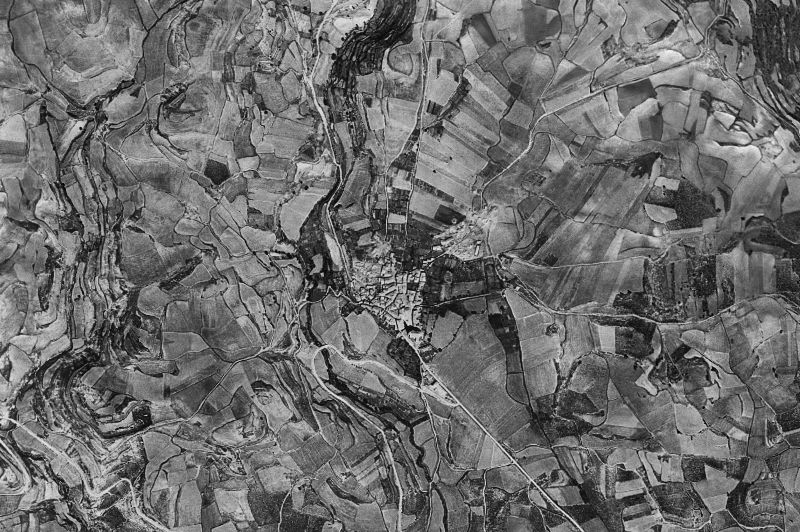 Ortofoto de 1956-1957 del núcleo de Elvillar/Bilar