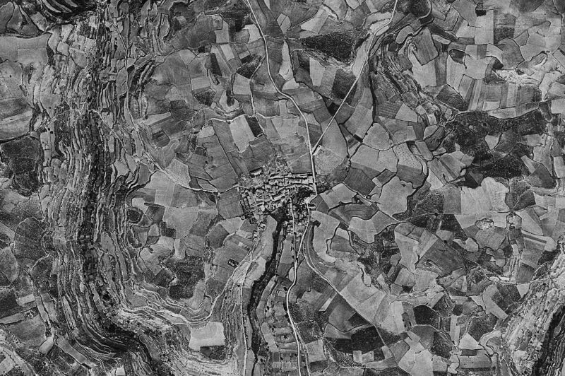 Ortofoto de 1956-1957 del núcleo de Lanciego/Lantziego