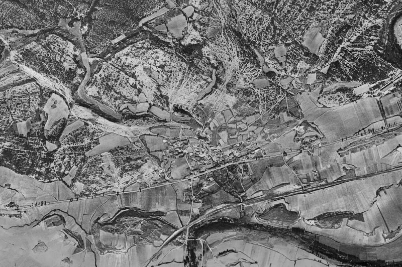 Ortofoto de 1956-1957 del núcleo de Iruña Oka/Iruña de Oca