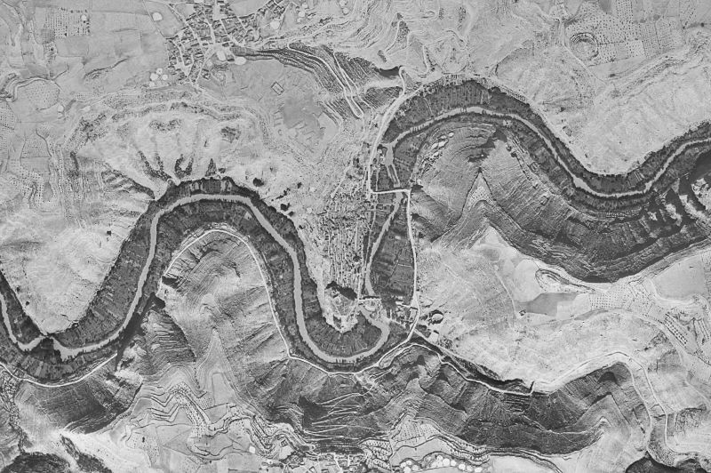 Ortofoto de 1956-1957 del núcleo de Alcalá del Júcar
