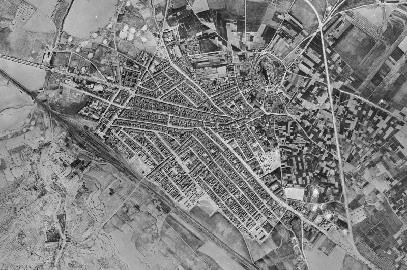 Ortofoto de 1956-1957 del núcleo de Almansa