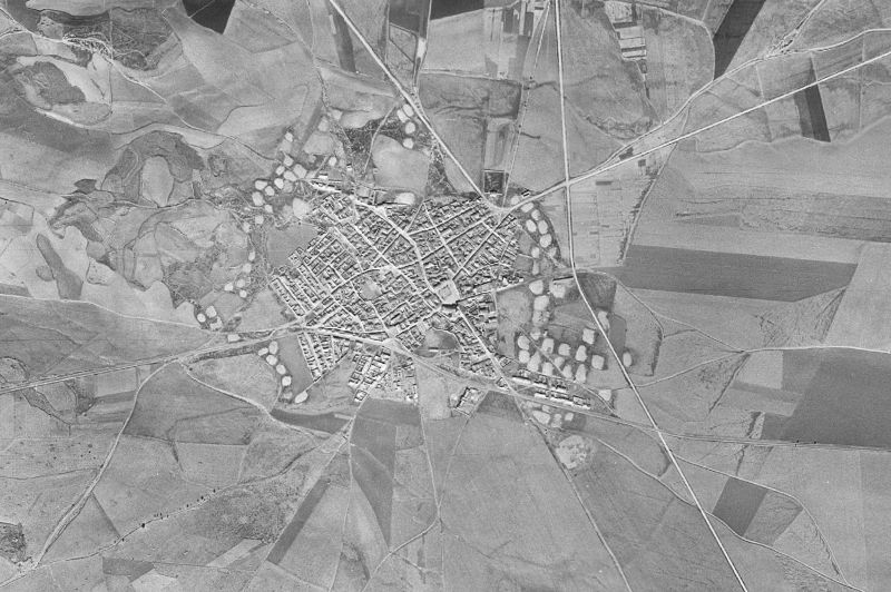 Ortofoto de 1956-1957 del núcleo de Barrax