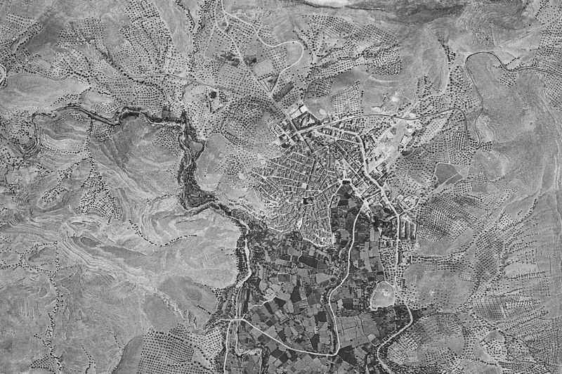 Ortofoto de 1956-1957 del núcleo de Elche de la Sierra