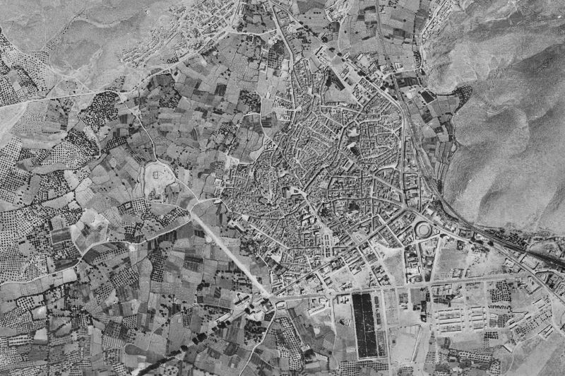 Ortofoto de 1956-1957 del núcleo de Hellín