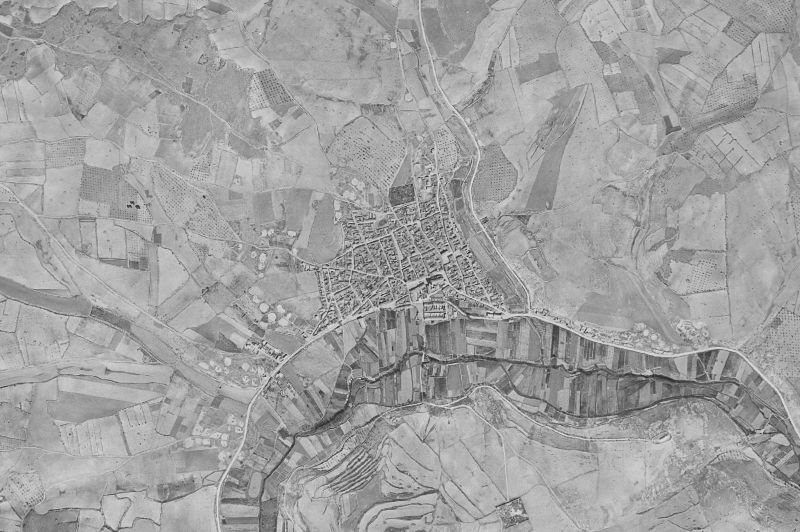 Ortofoto de 1956-1957 del núcleo de Lezuza