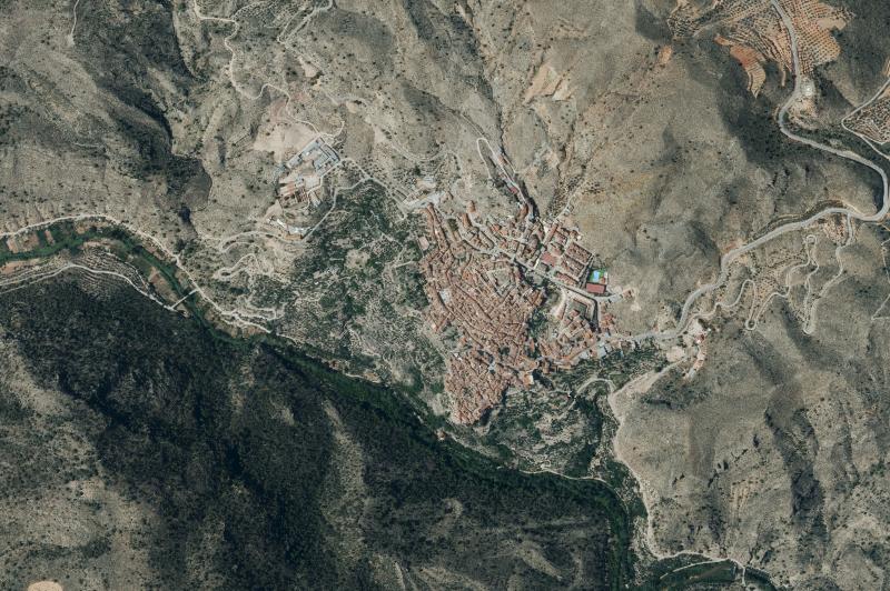 Ortofoto actual del núcleo de Liétor