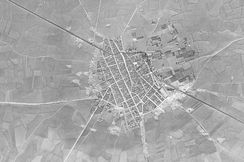 Ortofoto de 1956-1957 del núcleo de Minaya