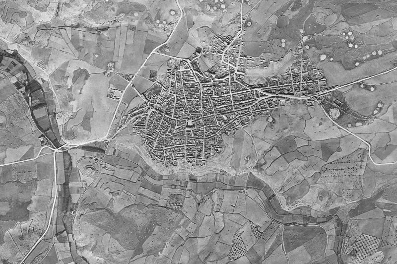 Ortofoto de 1956-1957 del núcleo de Munera