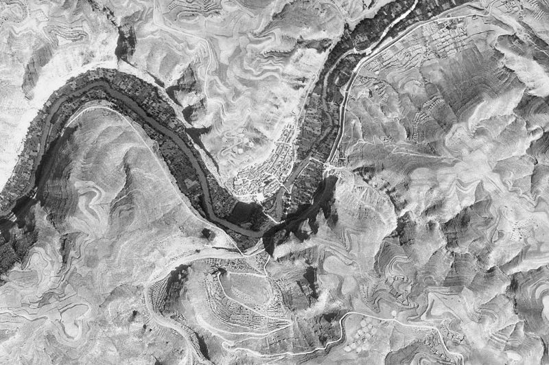 Ortofoto de 1956-1957 del núcleo de La Recueja