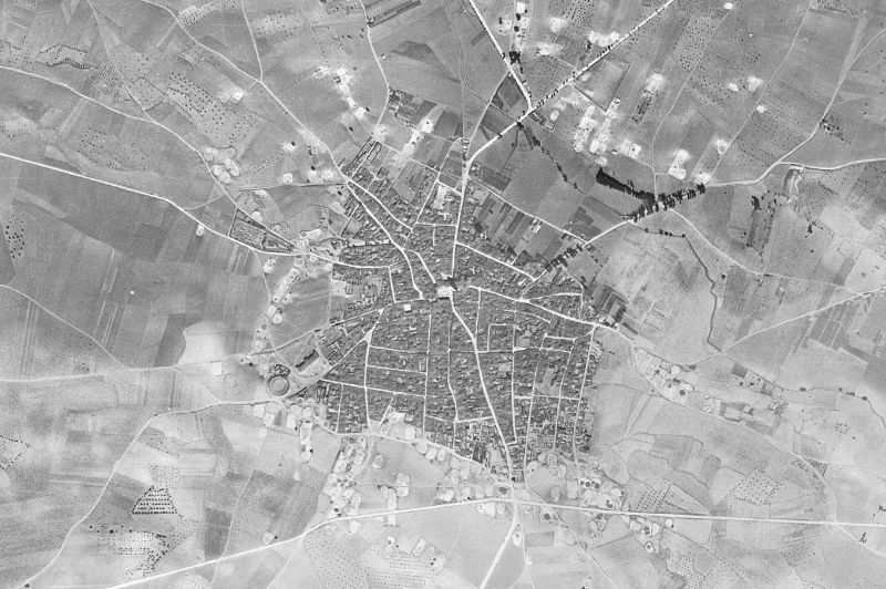 Ortofoto de 1956-1957 del núcleo de Tarazona de la Mancha