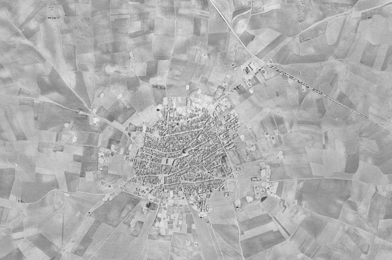 Ortofoto de 1956-1957 del núcleo de Villamalea