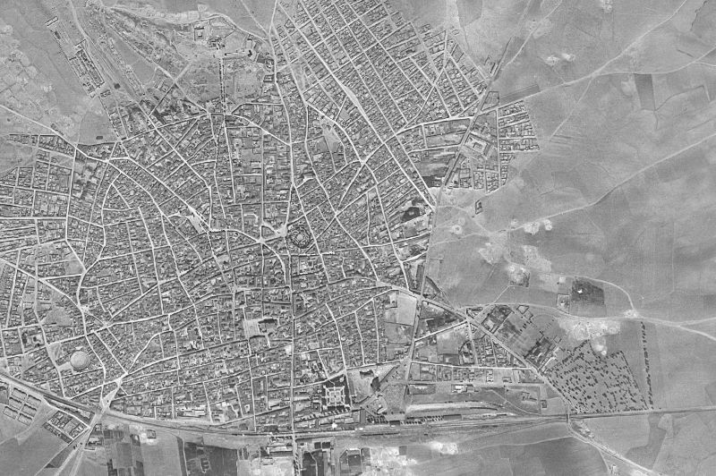 Ortofoto de 1956-1957 del núcleo de Villarrobledo