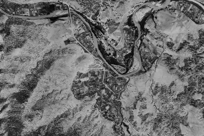 Ortofoto de 1956-1957 del núcleo de Villatoya