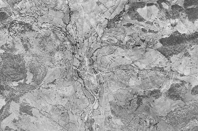 Ortofoto de 1956-1957 del núcleo de Villaverde de Guadalimar