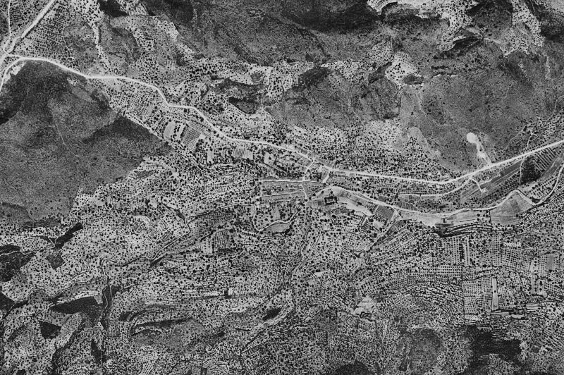 Ortofoto de 1956-1957 del núcleo de L'Atzúbia