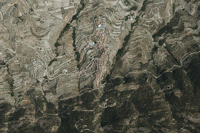 Ortofoto actual del núcleo de Agres