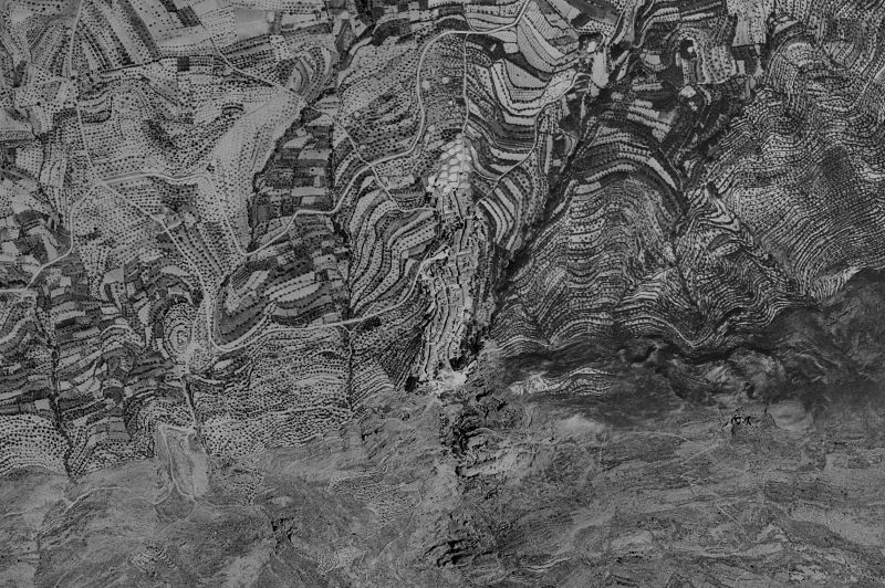 Ortofoto de 1956-1957 del núcleo de Agres