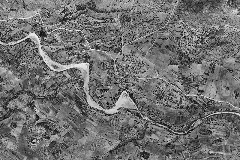 Ortofoto de 1956-1957 del núcleo de Alcalalí