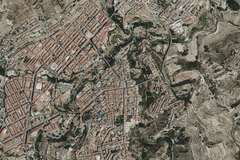 Ortofoto actual del núcleo de Alcoi/Alcoy