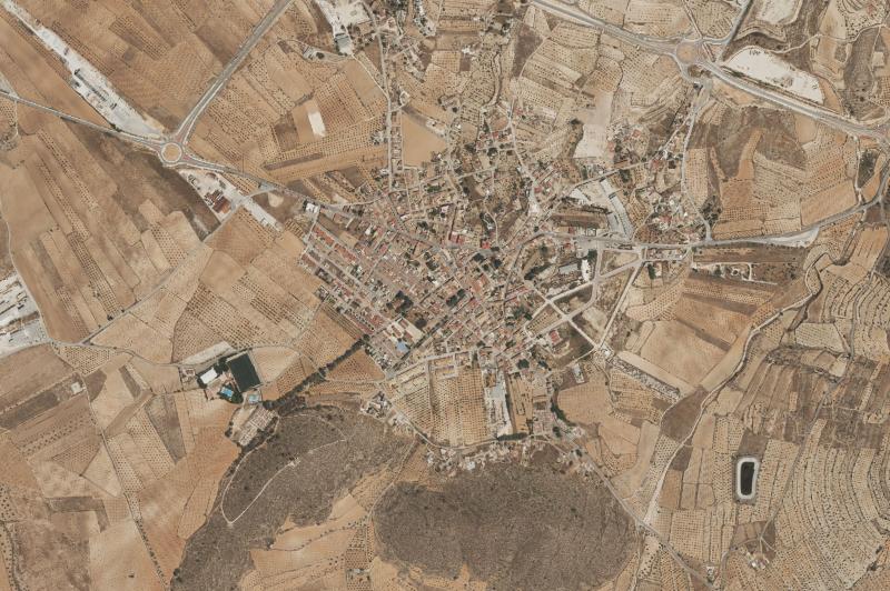Ortofoto actual del núcleo de Algueña