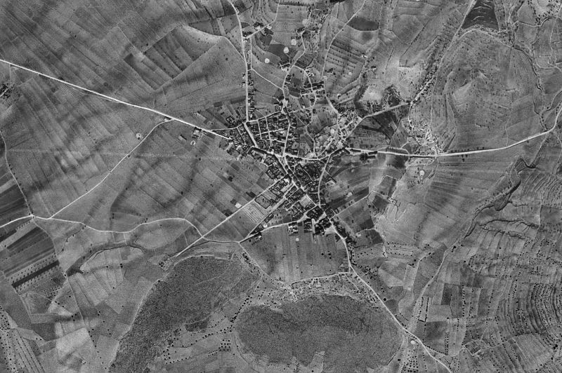 Ortofoto de 1956-1957 del núcleo de Algueña