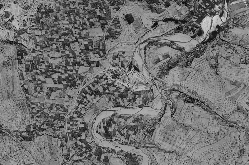 Ortofoto de 1956-1957 del núcleo de L'Alqueria d'Asnar