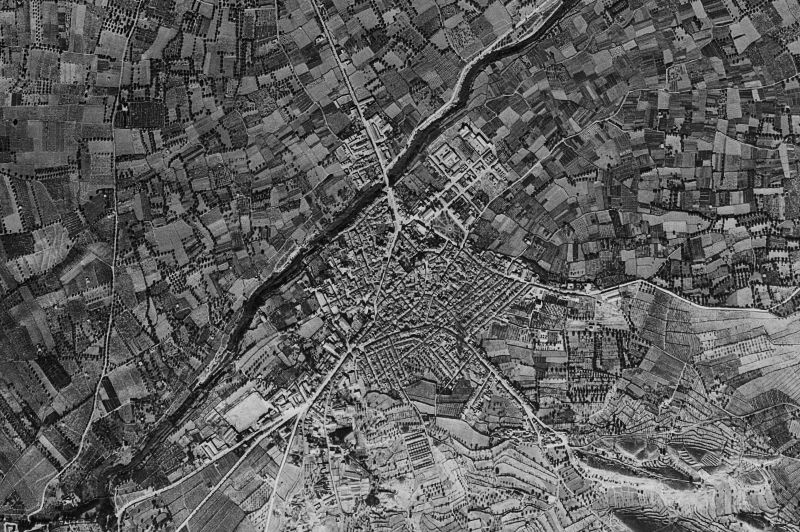 Ortofoto de 1956-1957 del núcleo de Aspe