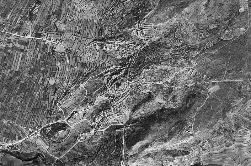 Ortofoto de 1956-1957 del núcleo de Banyeres de Mariola