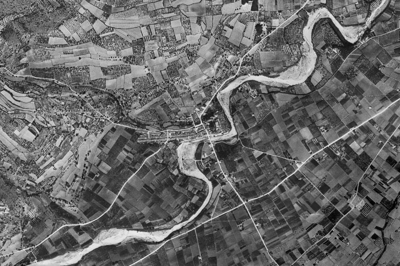 Ortofoto de 1956-1957 del núcleo de Beniarbeig