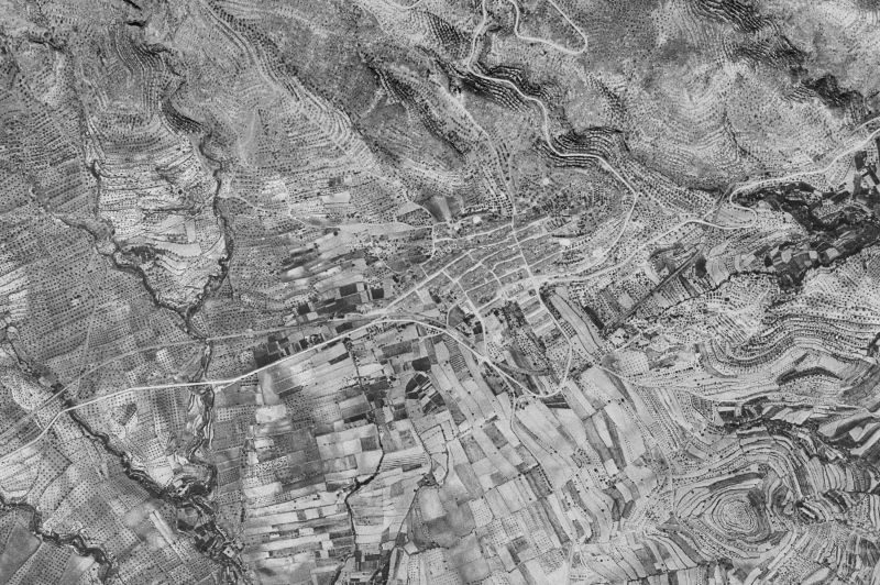 Ortofoto de 1956-1957 del núcleo de Beniarrés