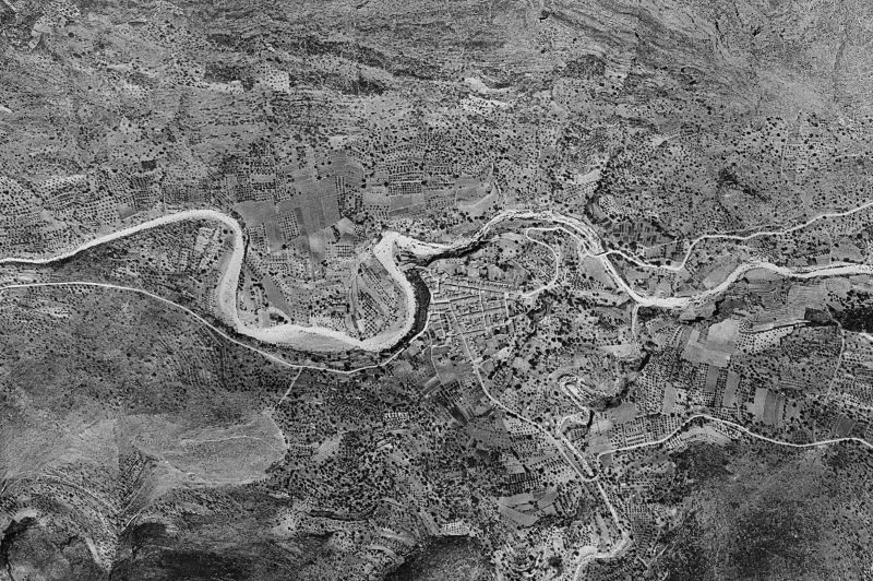 Ortofoto de 1956-1957 del núcleo de Benigembla