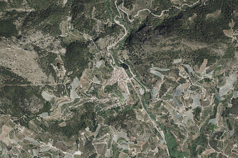Ortofoto actual del núcleo de Bolulla