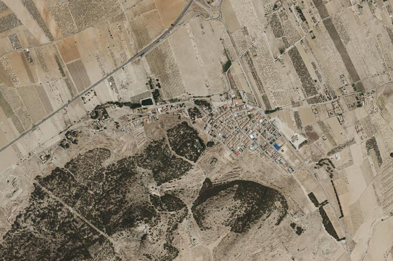 Ortofoto actual del núcleo de El Camp de Mirra/Campo de Mirra