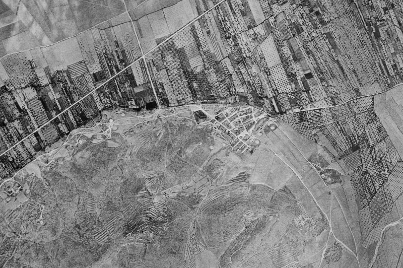 Ortofoto de 1956-1957 del núcleo de El Camp de Mirra/Campo de Mirra