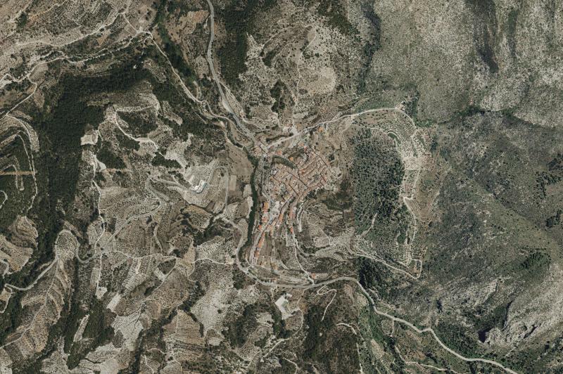 Ortofoto actual del núcleo de Castell de Castells
