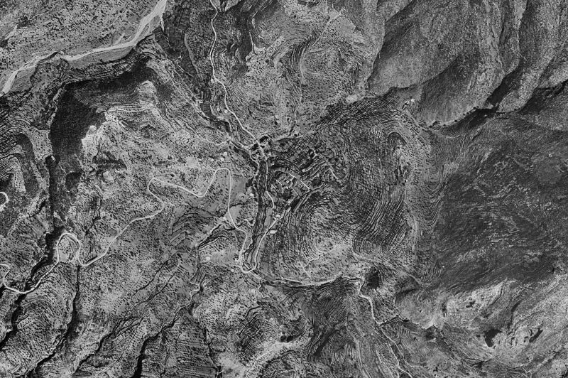 Ortofoto de 1956-1957 del núcleo de Castell de Castells