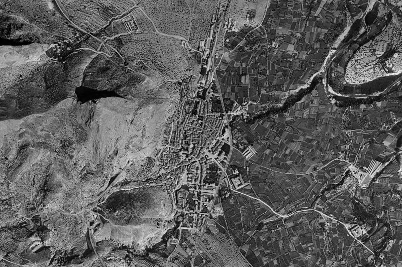 Ortofoto de 1956-1957 del núcleo de Cocentaina