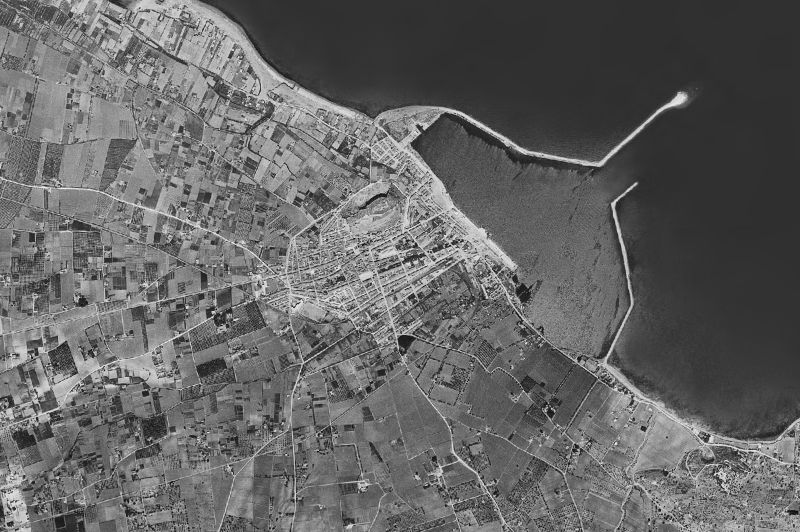 Ortofoto de 1956-1957 del núcleo de Dénia