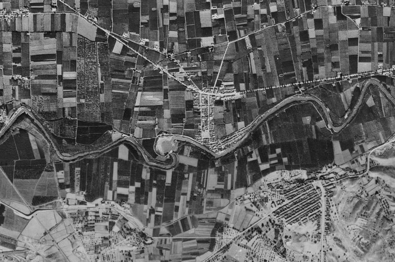 Ortofoto de 1956-1957 del núcleo de Formentera del Segura