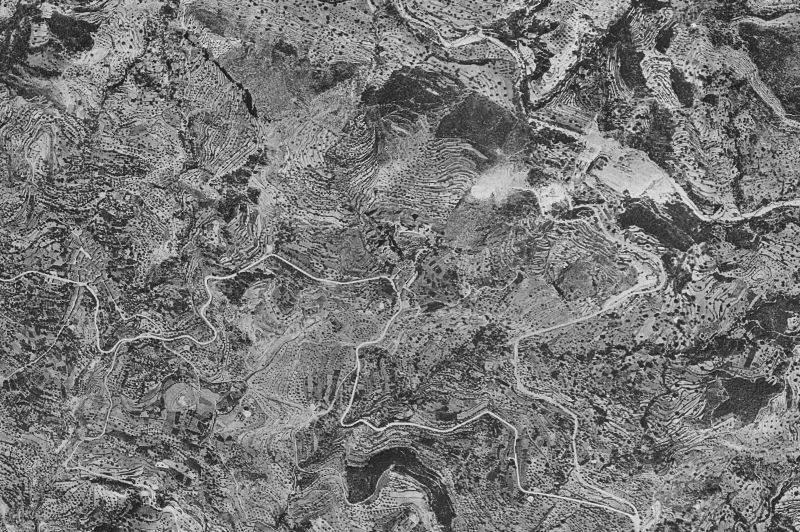 Ortofoto de 1956-1957 del núcleo de El Castell de Guadalest
