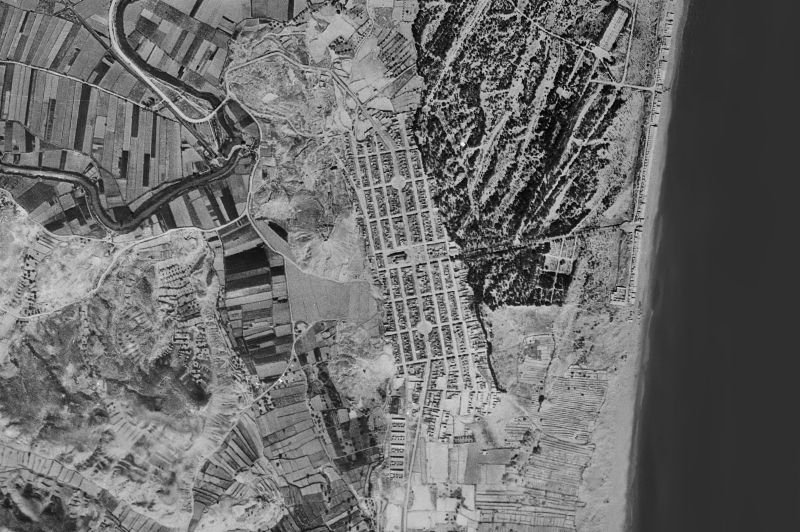Ortofoto de 1956-1957 del núcleo de Guardamar del Segura