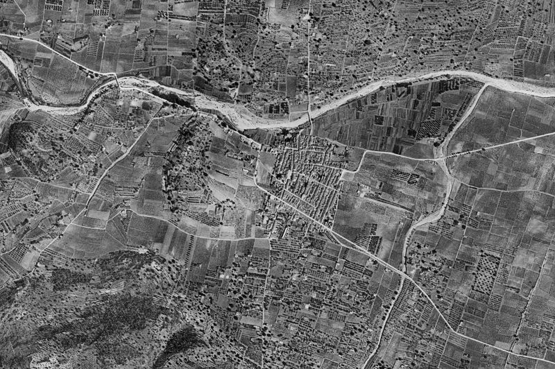 Ortofoto de 1956-1957 del núcleo de Xaló