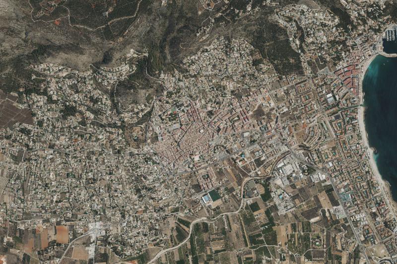 Ortofoto actual del núcleo de Xàbia/Jávea