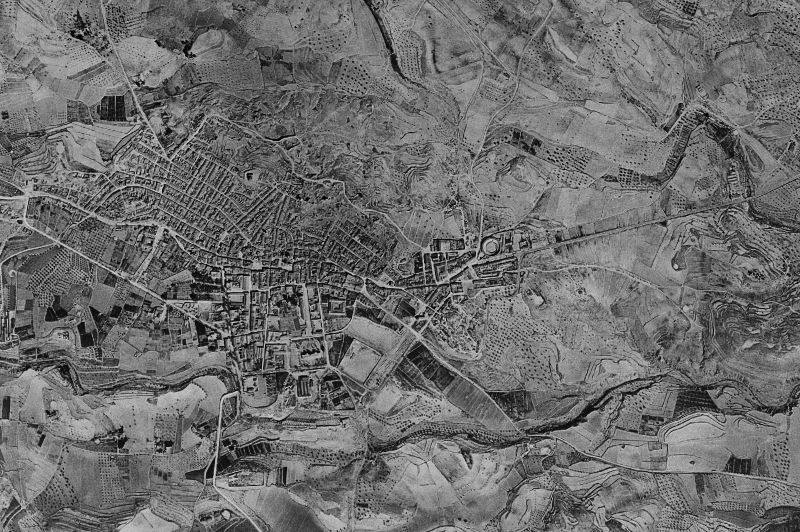 Ortofoto de 1956-1957 del núcleo de Monòver/Monóvar