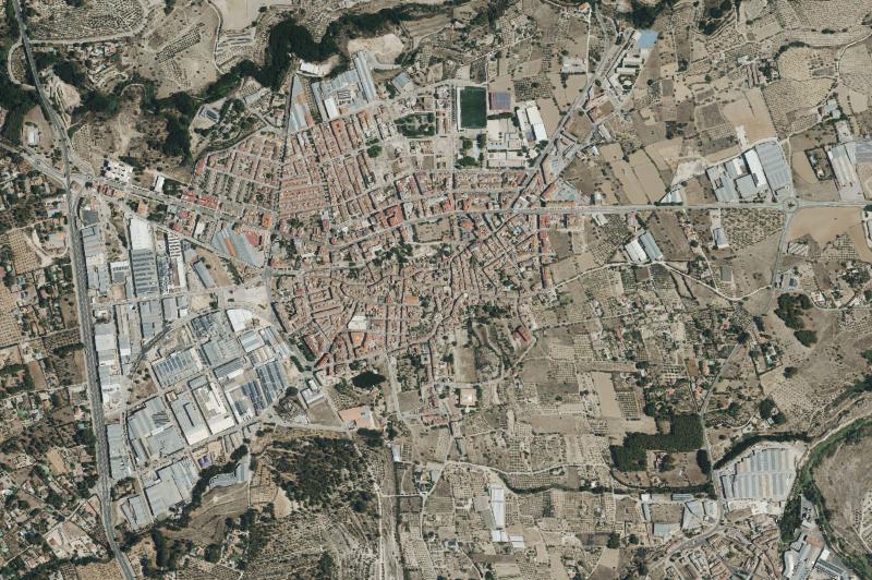 Ortofoto actual del núcleo de Muro de Alcoy