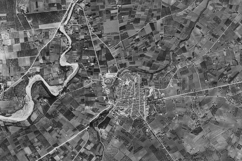 Ortofoto de 1956-1957 del núcleo de Ondara
