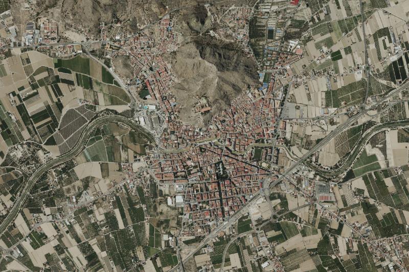 Ortofoto actual del núcleo de Orihuela