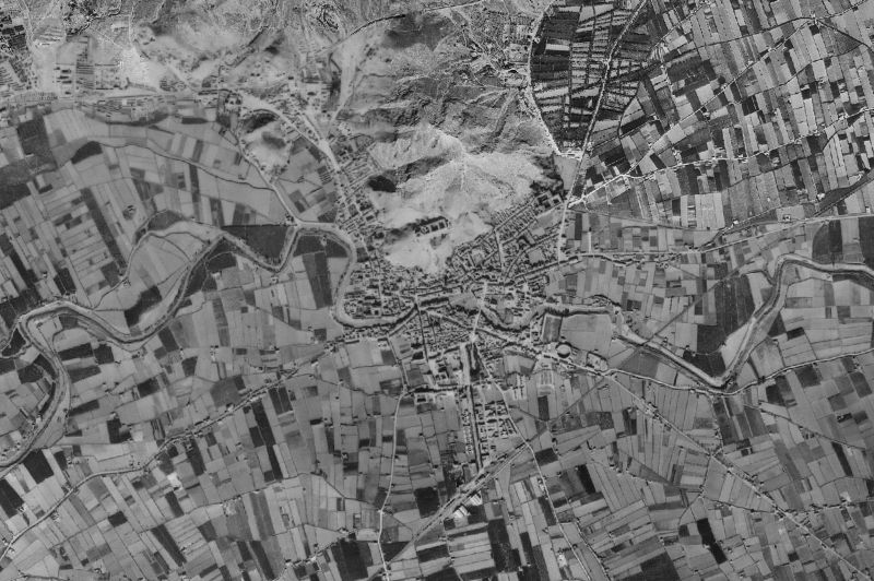 Ortofoto de 1956-1957 del núcleo de Orihuela